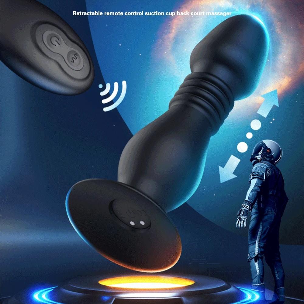 Teleskopické anální vibrátory bezdrátové tlačné dildo anální kolík vibrátory mužský masér prostaty anální masturbátor sexuální hračky pro muže