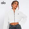 Felpa con cappuccio da yoga foderata in pile da donna, manica lunga, top sportivo, per allenamento invernale, abbigliamento casual