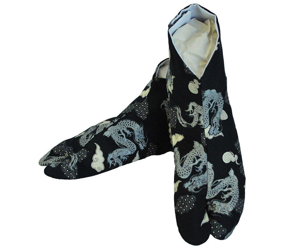 Musashino Uniform Samurai Tabi Black Dragon Socks, Unisex, Pattern, 091-kokuryuu (Size 28.0)