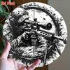 Tactical Metal Sign Sniper Combat Round Wall Art For Shooting Club