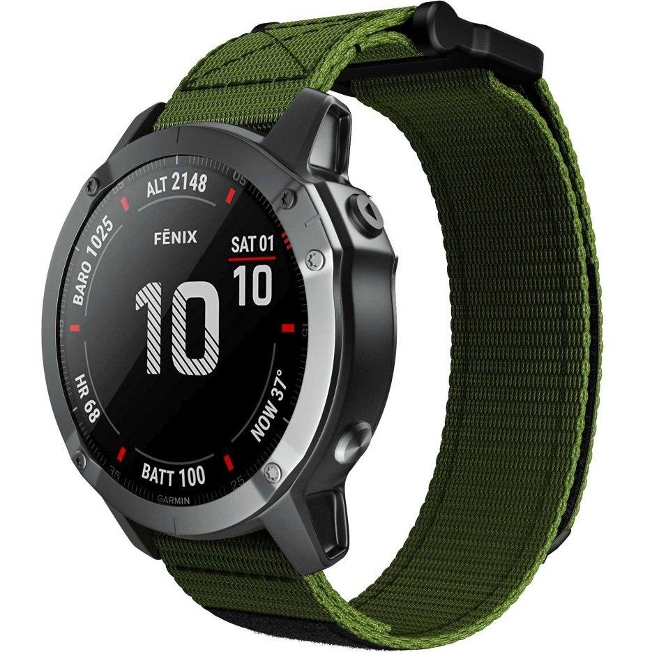 Bracelet en Nylon pour Garmin 26mm, Vert