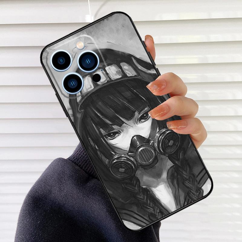 Anime Girl Mask Phone Case For iPhone 16 15 14 13 11 12 17 Pro Max mini 15 16 Plus 16e 17 Air Cover Fundas