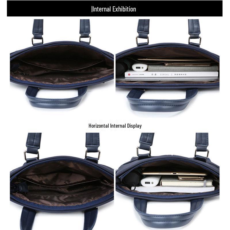 Men's Oxford Cloth Briefcase Crossbody Shoulder Bag Gift and Document Holder
