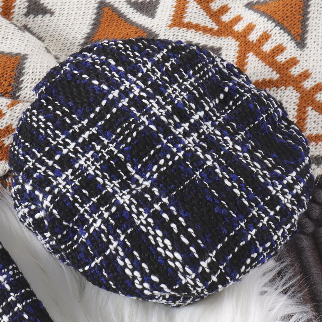 Girls Fashion Suit Autumn and Winter Children's Casual Coat Turtleneck Top Plaid Skirt Hat Suit