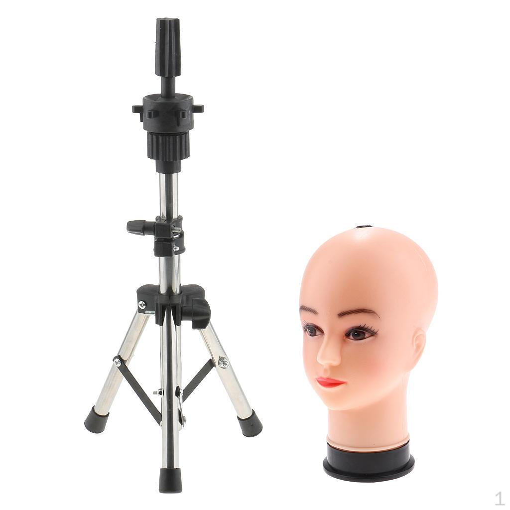 Cosmetology Bald Head Female Model with Tripod Stand Set
