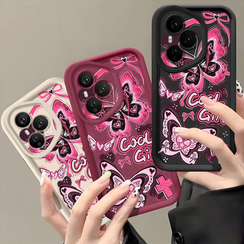 Cool Girl Butterfly Painting Case For Honor 400 Lite 200 Pro Shockproof Bumper Soft Cover Funda For Honor X9C Smart X8C Magic 7