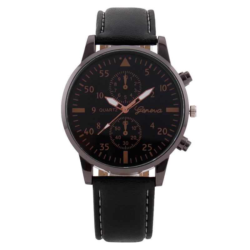 JYL Women s Watch Starry  Student Fashion Leather Strap Black plate gold needle black belt оникс