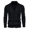 Cardigan Argyle Uomo Casual Monopetto Cotone Colore Unico Cardigan da Uomo per Affari Maglione Moda Invernale Uomo