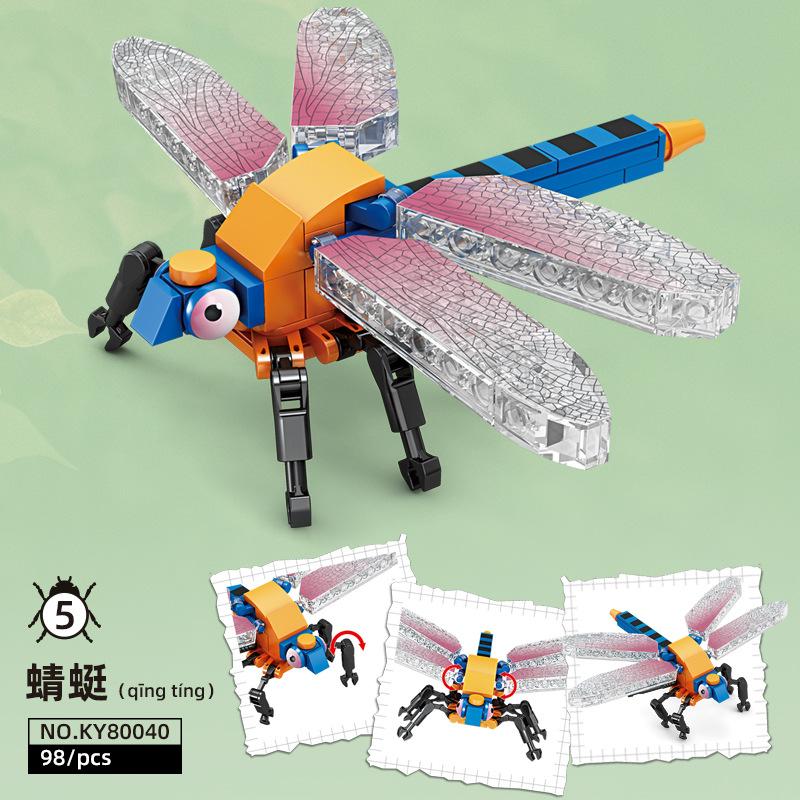 City Creativity Animal Insect Bees Dragonflies Ants Mantis Ladybugs Snails Model Building Blocks Bricks Toys For Gift