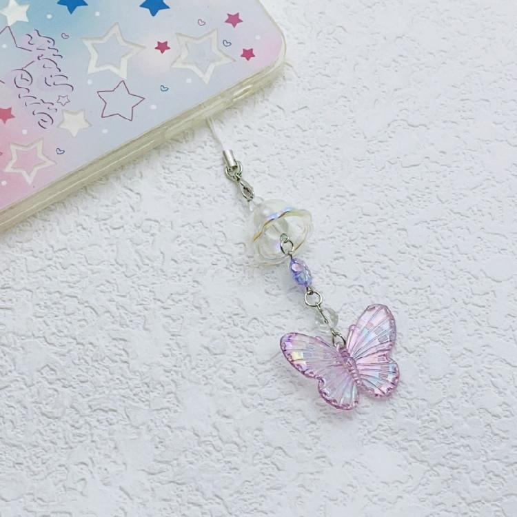 Eye Catching Butterfly Phone Chain Keychain Multifuntional Use Phone Pendant Present for Youthful Style Enthusiasts