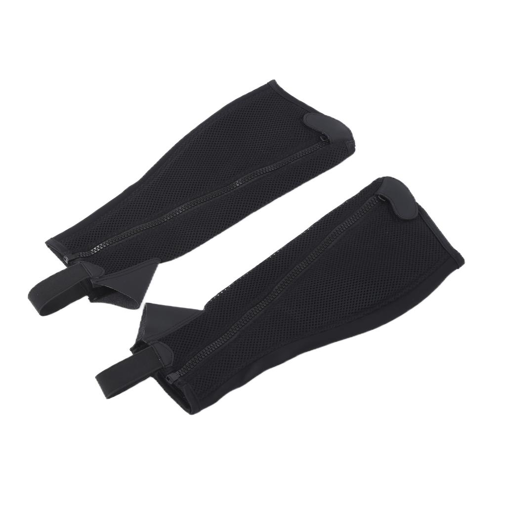 2pcs Half Chap Black Flexible Mesh Equestrian Half Chap for Children Horse Riding  