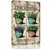 Affiche Murale en Métal Herbes Cuisine Panneau Rétro Décoration Intérieure