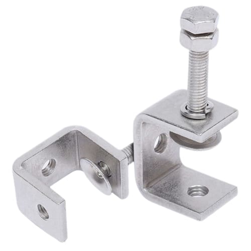 SensaBliss C-Clamp Brackets, Set of 2, 30mm Wide Mouth Clamps, Stainless Steel, Adjustable, Small Desk Clamps, Table Clamps, Fixing Brackets, Kitchen,