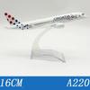 16cm Metal Scale Aircraft Croatia Airways A220 Aviation Plane Alloy Replica Model with Base Airplane Collection Gift Display