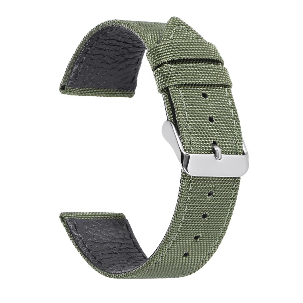 20mm 22mm Nylon Leather Watch Band Soft Canvas Strap Belt Universal Bracelet for Seiko for IWC for Men Women Sport Wrist Band