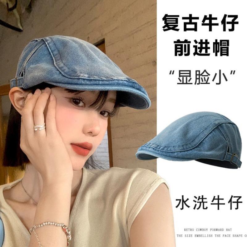 Cowboy forward hat female trendy brand fashion street style painter hat literary retro newsboy hat