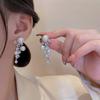 925 Silver Needle Design Sense Pearl Rhinestone Earrings Women's Retro Fringed Earrings Annual Earrings
