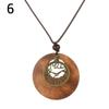 Wooden Pendant Female Jewelry Vintage Leather Lanyard Neck Accessories Clothing Pendant Sweater Chain Sweater Necklace