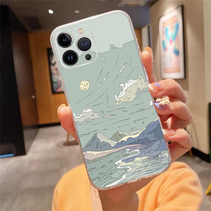 Phone Case For iphone 17 Pro Max Air 17 16 15 14 13 Pro Max 15Plus 15 16 Pro Scenery Sky Moon Landscape