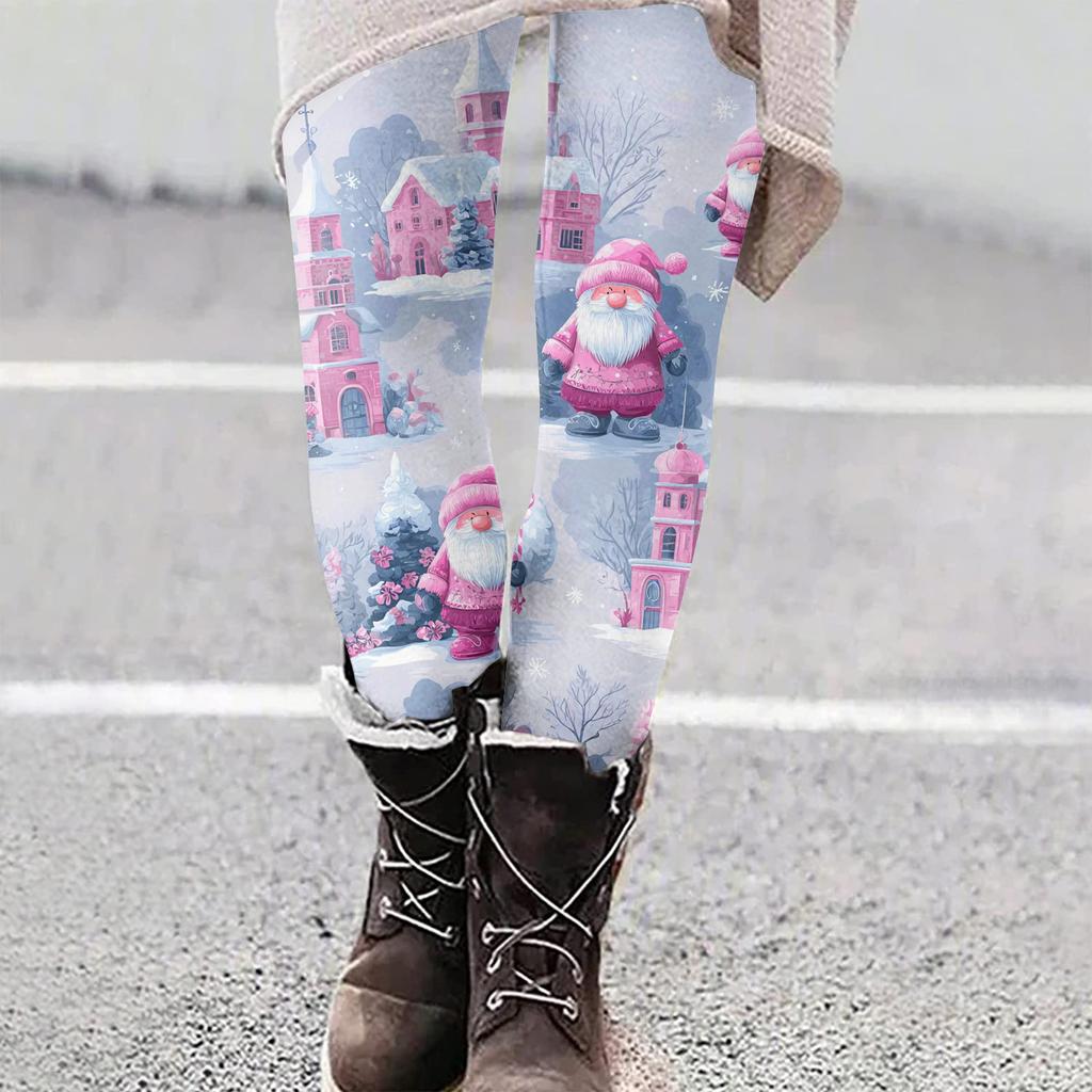 Women's Christmas Print Slim Fit Elastic Yoga Casual Pants