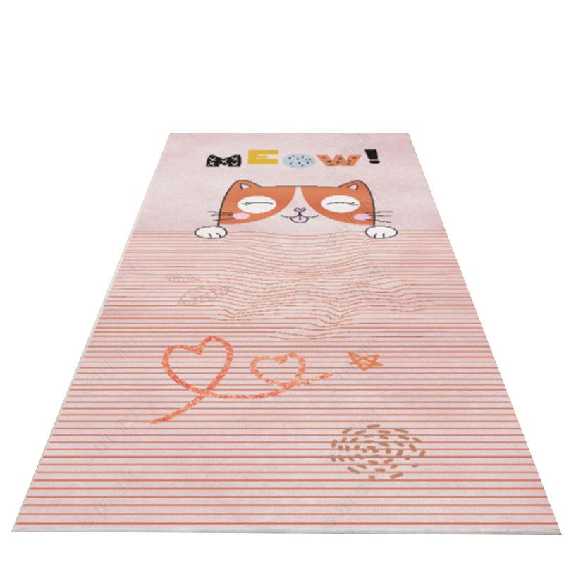Internet Celebrity Style Bedroom Carpet: Cute Long Strip Washable Floor Mat for Under Bed or Bedside