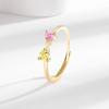 European-American Style Personalized Double Heart Ring with Birthstone Choice (1-12 Months), Inlaid Zirconia