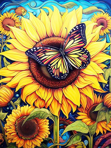 Diy Diamond Painting Mosaic Butterfly Sunflower Full Square/Round Embroidery Cross Stitch Set Animal Floral Home Decor