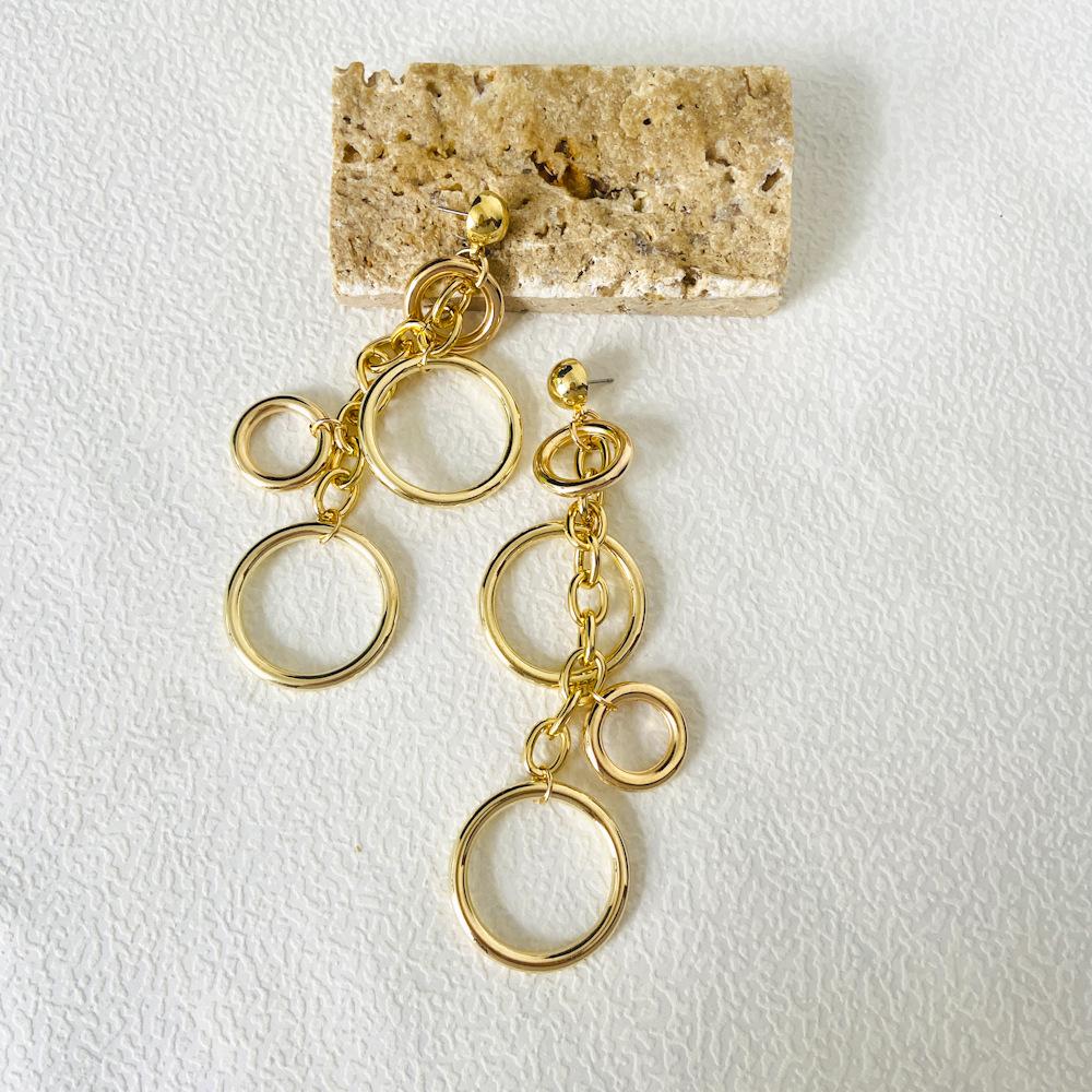 

Лето 2023 Элегантные Винтажные Серьги-Кольца из Сплава для Женщин Модный Дизайн Геометрические золотой