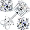 Moissanite Oorbellen voor Mannen Vrouwen, 0.2ct-3.0ct Mannen 925 Sterling Zilveren Oorbellen, Rond Geslepen Diamant Stud Oorbellen voor Vrouwen