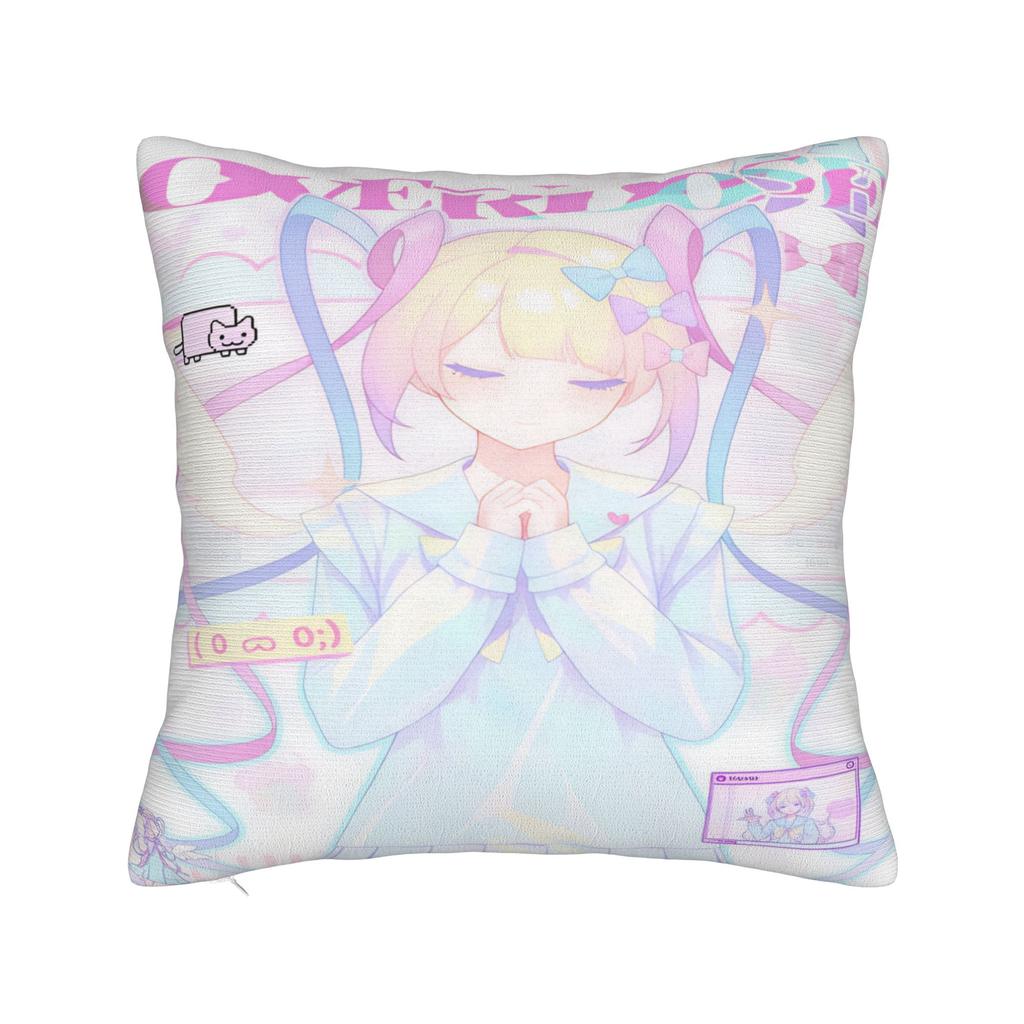 N-Needy Streamer O-Overload KAngel Pillow Cover Soft Cushion Cover Cute Funny Pillow Case For Sofa Couch Bed Living Room