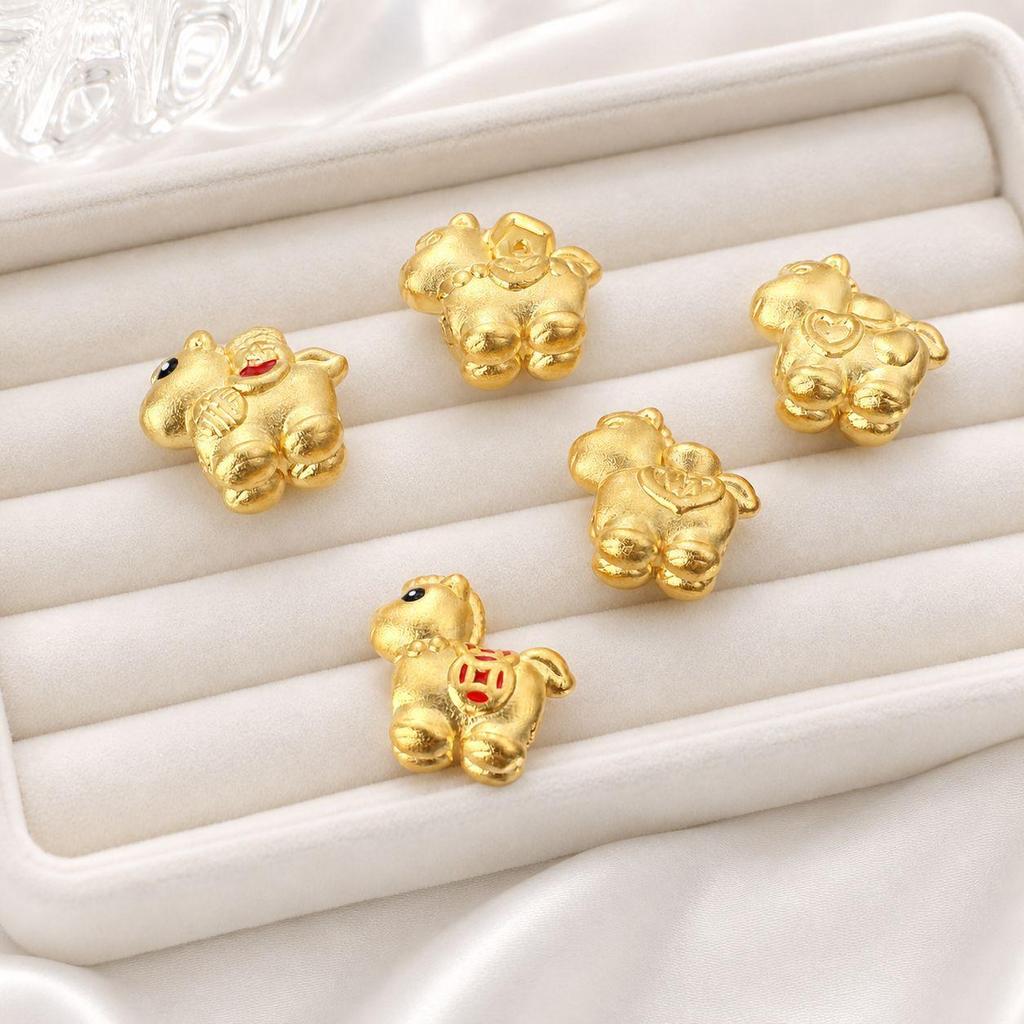 Sterling Silver 999 Year of the Horse Luck Bead for DIY Hand Rope Projects