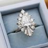 Huitan Gorgeous Pear Cubic Zirconia Wedding Rings for Women Modern Fashion Design Engagement Party Luxury Trendy Female