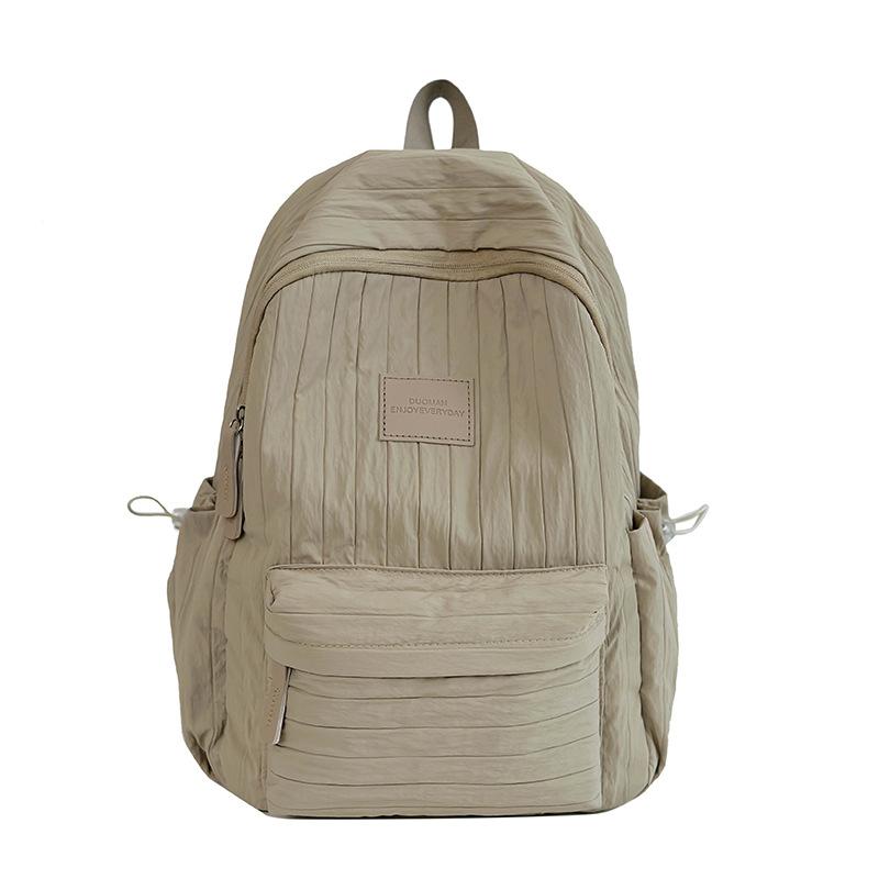 Schoolbagins Wind Simple Backpack Large Capacity Junior High School Girls High School College Students School Bag Travel Lightweight Small Backpack