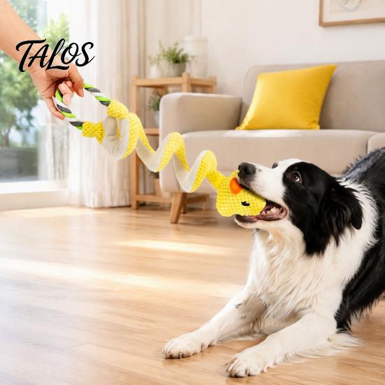Unzerstörbares Hundespielzeug für aggressive Kauer Quietschendes Spielzeug mit Zerrseil, Plüsch Tauziehen Spielzeug, Haltbares Seil Spiral Tier Interaktiv Klein