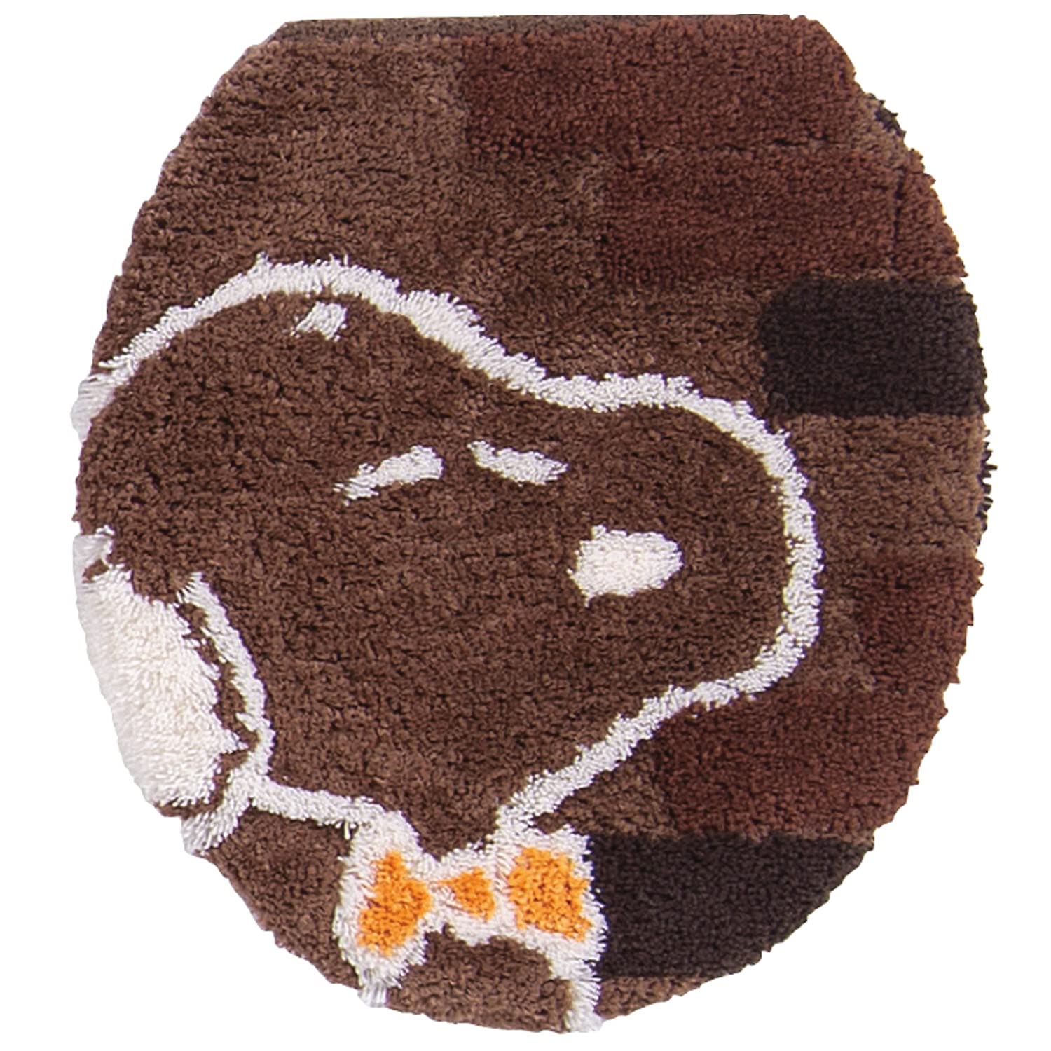 

Senko Snoopy Home Cafe Toilet Lid Cover for Standard Toilet Character 65180 (O/U) Seats, Brown, Snoopy,
