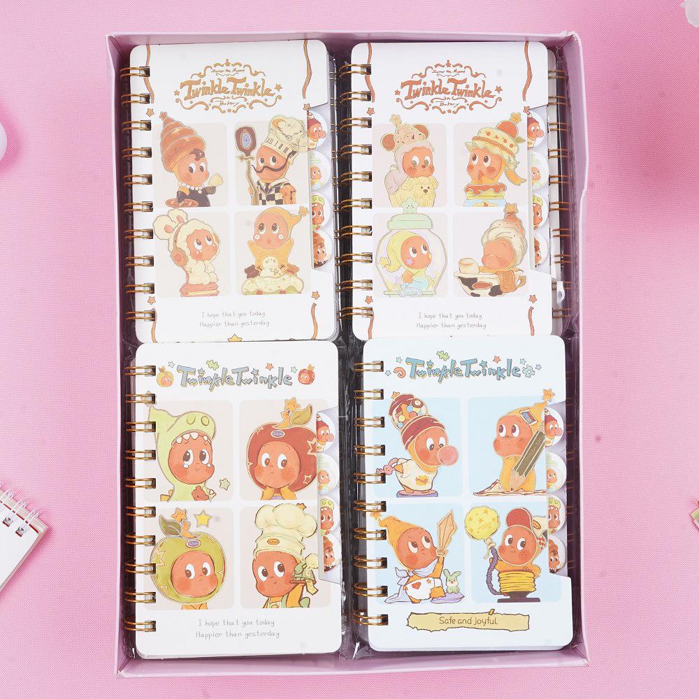 Star People Cartoon Creative Coil-Bound Student Journal - Side-Opening Notebook 48K