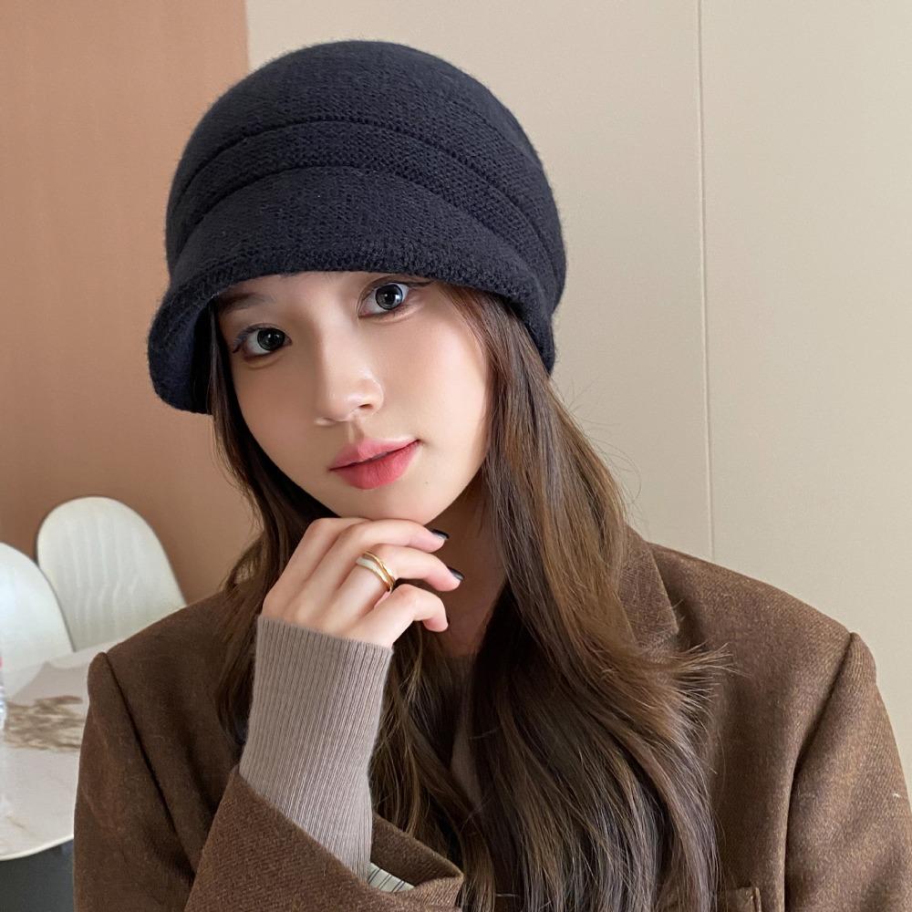 Thickened Knited Beanie Ear Protection Pile Cap Casual Slouchy Hat  Outdoor