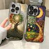 Tree of Life Space Soft Phone Case For iPhone 15 16 17 Air 14 Pro Max 16E Plus 13 12 Mini Plating Anti-Fall Fundas