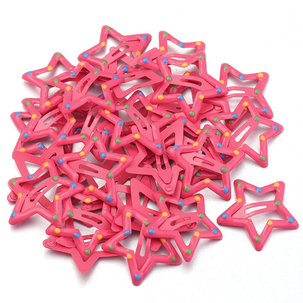 30 Stück/Los Pünktchen Stern Haarspangen Bunt Y2K BB Haarnadeln Metall Druckknopf für Schmuckherstellung Niedliche Spangen Haaraccessoires