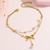 Women's Japanese-Korean Style Bowknot Tassel Anklet - Elegant Foot Jewelry