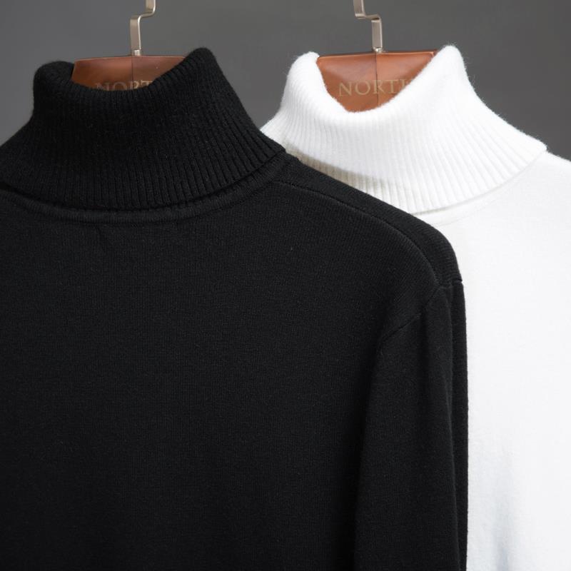 Frühling und Herbst Trendy Herren Rollkragenpullover Herbst und Winter Schlanke einfarbige Oberteile Hemden Übergröße Oberteile für Männer M-3XL