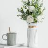 Hvit Keramikkvase Vanntrykt Marmor Blomstervase for Soverom Stue Kafé