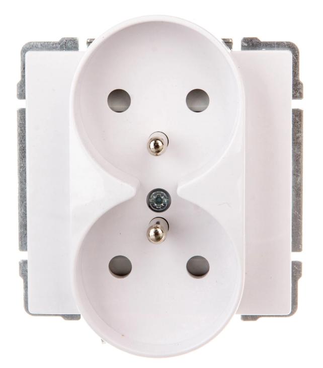 Kos66 Double Socket Z/U With Shutters White 660447