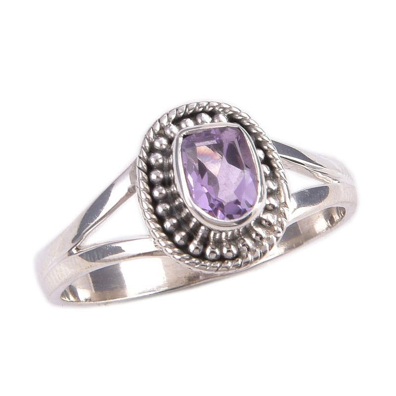 Natural Pink Amethyst Gemstone Handmade 925 Solid Silver Jewelry Ring S.9.5 w3o62