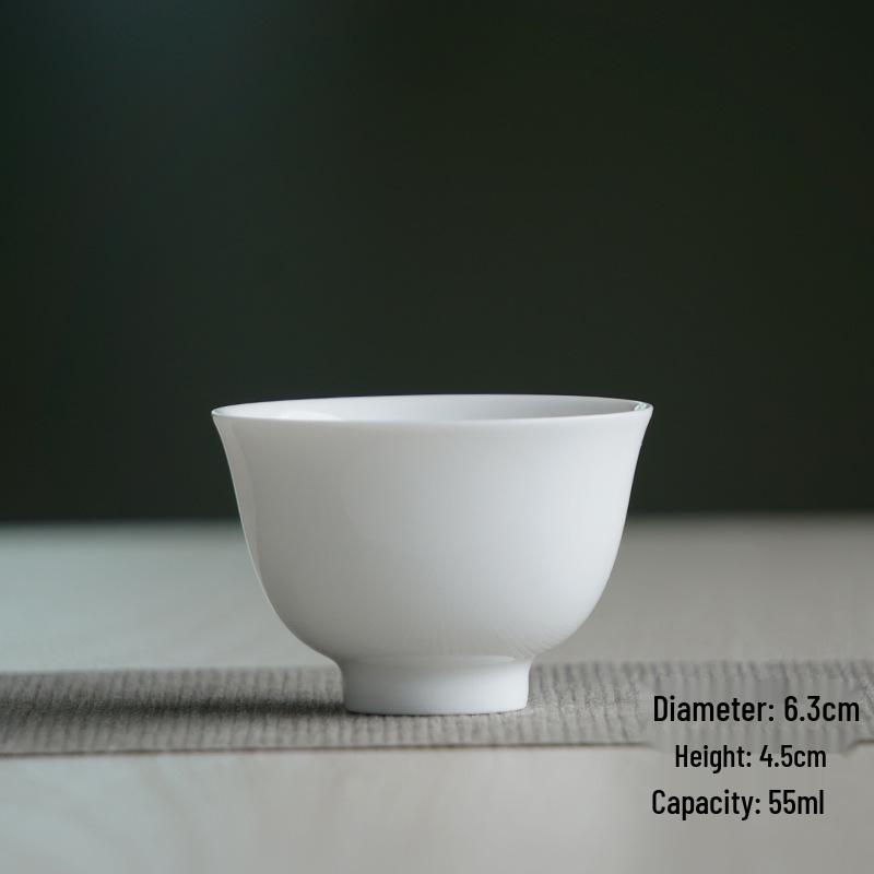 Yingqing Celadon Gongfu Tea Tasting Cup - White Porcelain with Logo