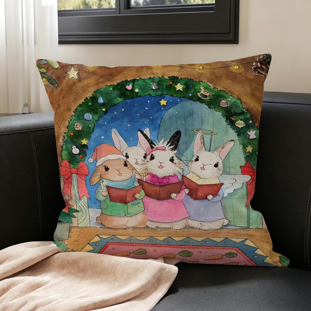 L-Longlegsart Cushion Cover Natural Linen Pillowcase Set, All-In-One Decor For Sofa, Bedroom & Chair