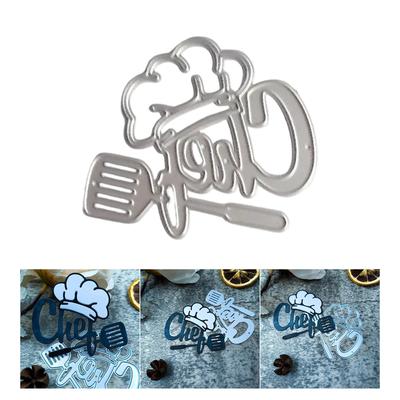 Cappello da Chef Stencil per Goffratura in Metallo Ritagliato Matrice di Taglio in Acciaio al Carbonio Stencil per Scrapbooking per Biglietti Diario Album Fotografico