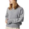 Uniqlo X Anya Hindmarch Collaboration FW23 Premium Lambswool Crewneck Sweater Women Sweater Light-Gray 468868-02
