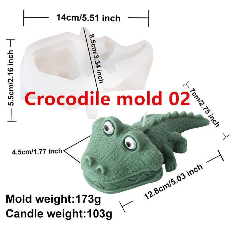 

3D Cartoon Swimming Frog Swimming Crocodile Candle Silicone Mold DIY Cute Animal Image Fragrance Plaster Resin Home Decoration