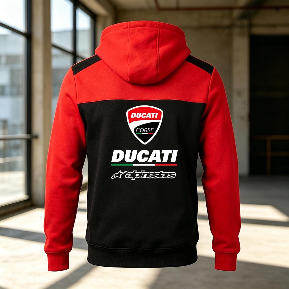 Herren Ducati Corse MotoGP Racing Hoodie Pullover Sweatshirt Lässig Motorrad Sport Kapuzenoberteil